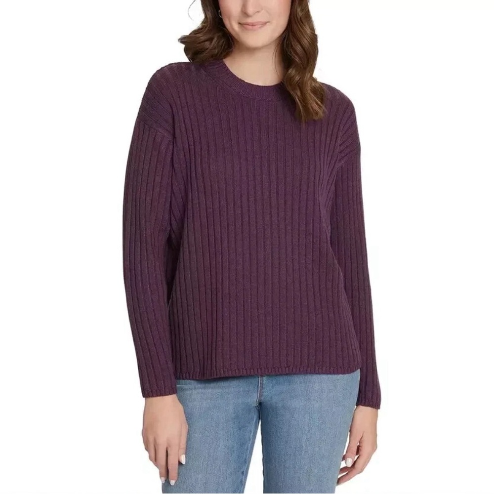 Jessica Simpson Women's Ribbed Sweater Purple Size XL